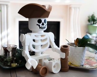 Jumbo Skeleton Pirate Figure, High-Quality Fan Made 3D Printed Minifigure Inspired Statue, A Good Gift For Kids