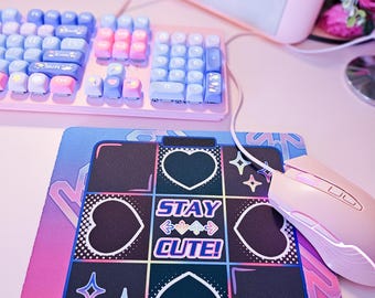 Alfombrilla de ratón: Corazón pastel oscuro, decoración para juegos de PC con brillo oscuro