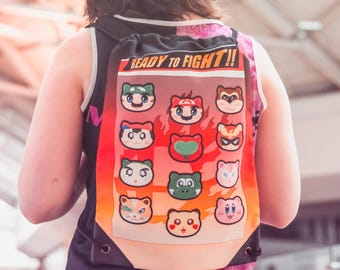 Smash Kitties Cinch Bag Drawstring Backpack