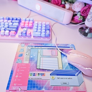 Mousepad Mouse Pad Vaporwave Windows 95 Nostalgia Synthwave Retro Tech Vintage Save Icon Microsoft Paint