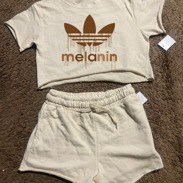 Melanin Adidas Crop Set