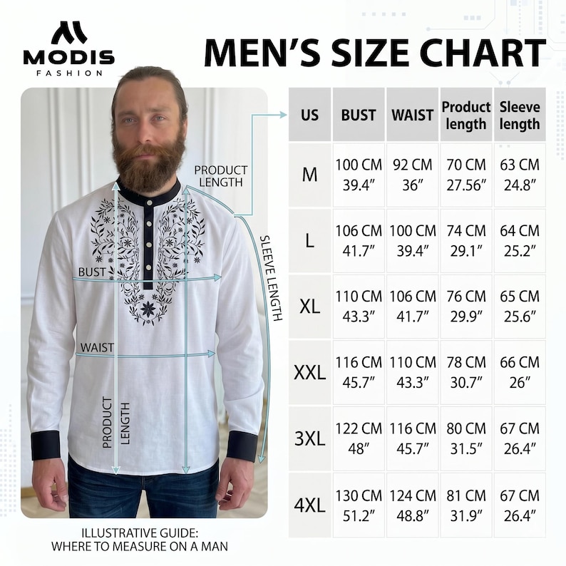 Camisa de lino bordada para hombre, camisa de manga larga personalizada de talla grande para hombre, camisa de lino para novio, atuendo para invitados de boda para hombres grandes y altos. imagen 8