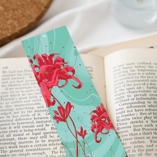 Marque page / BOOKMARK, fleur japonaise "HIGANBANA"  // PAPETERIE