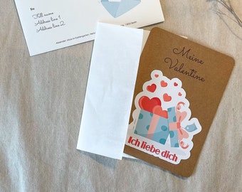 Personalisiertes Valentinstagskarte, Personalisiertes Valentinstagsgeschenk, personalisiertes Valentine's Greating Card,Valentinstaggeschenk