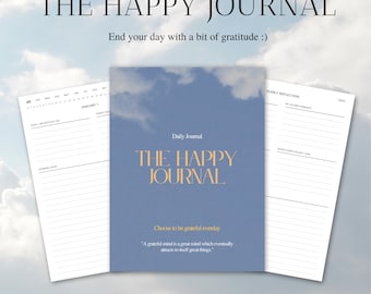 The Happy Journal, Daily Gratitude Digital Journal, GoodNotes Journal, Notability Journal, Digital Diary, Daily, Weekly, Monthly Reflection