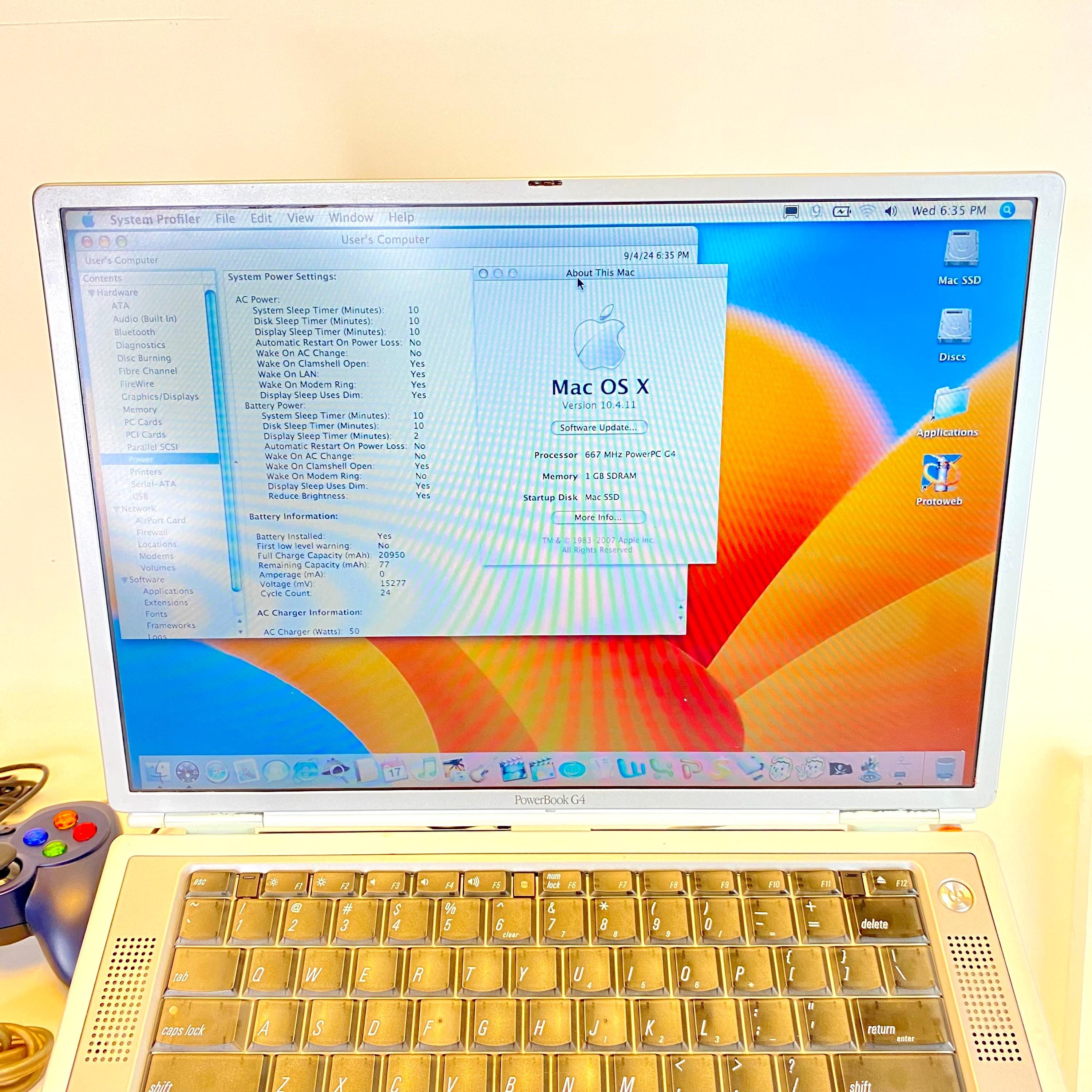 Apple Titanium Powerbook G4 667mhz 128gb Ssd 1gb Ram OS 9 OS X Win 98 Snes Sega - Etsy Apple Titanium Powerbook G4 667mhz 128gb Ssd 1gb Ram OS 9 OS X Win 98 Snes Sega - Etsy