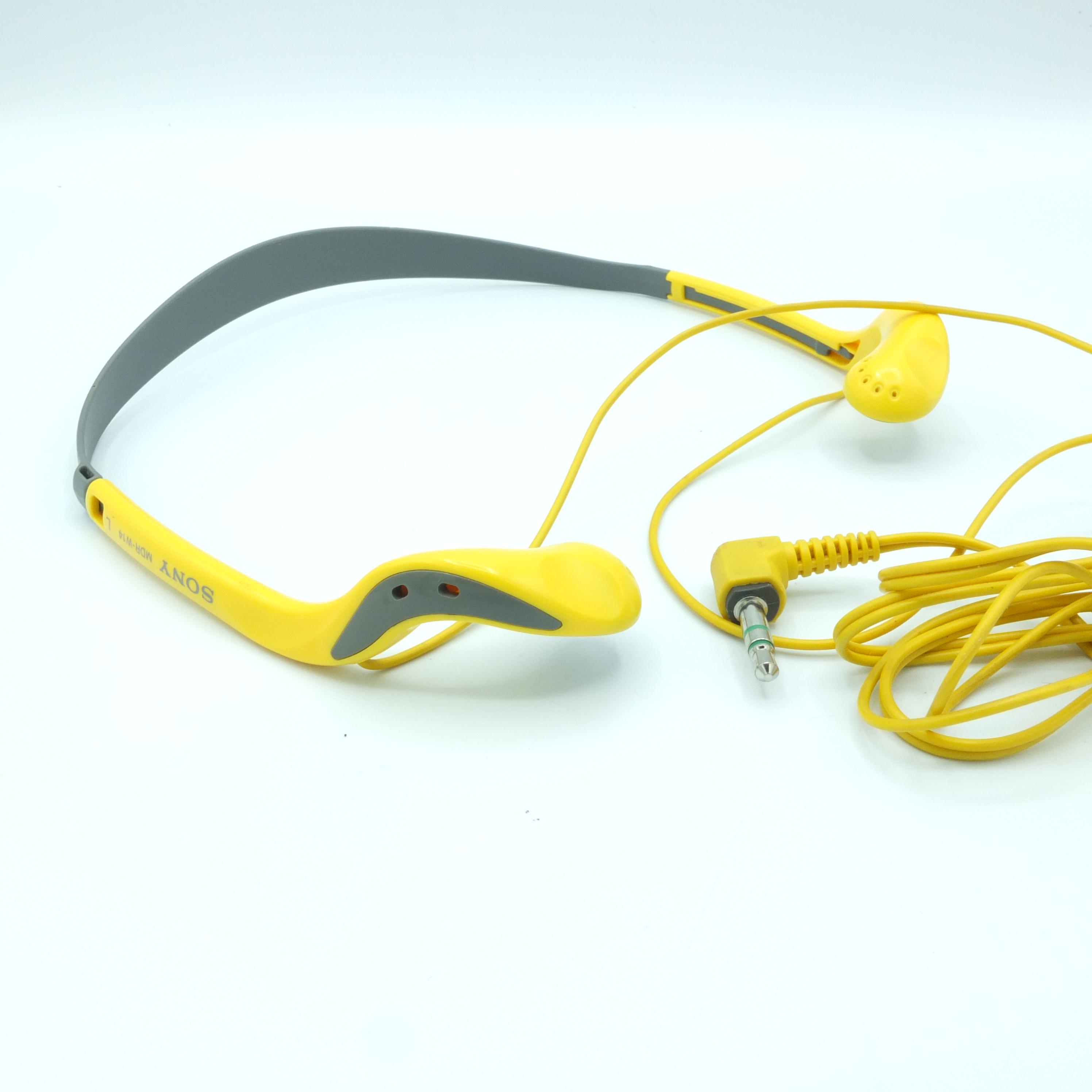 Genuine Sony Walkman MDR-W14 SPORTS Yellow Headphones Walkman