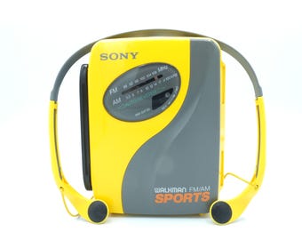 Sony Walkman WM-SXF30 AM/FM Cassette Player with Sports Headphones ~ New Drive Belts ~ Reconditioned!