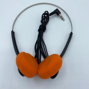 Auriculares supraurales con cable estilo Sony Walkman MDR-010 de color naranja retro vintage - Guardianes de la Galaxia