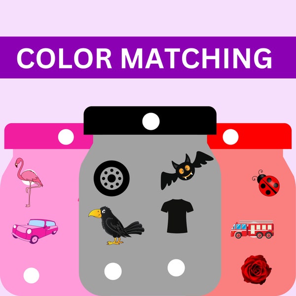 Color Matching Activity | Preschool Printable | Homeschool Learning | Montessori Color | Kids Activity | Color matching jar | Color Jars