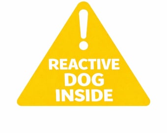 Reactive Dog Warning Decal – Safety Triangle Sticker – Pet Awareness for Car, Window