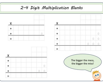 Hoja de trabajo de multiplicación en blanco