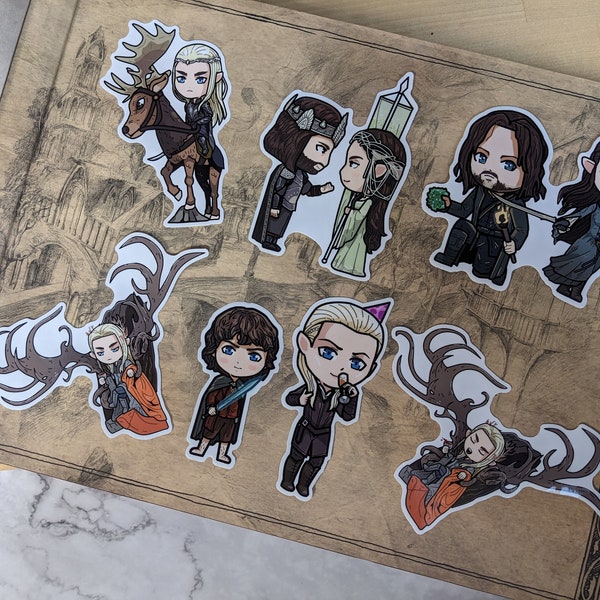 Chibi Hobit- Lord of the Rings Stickers - 7 options