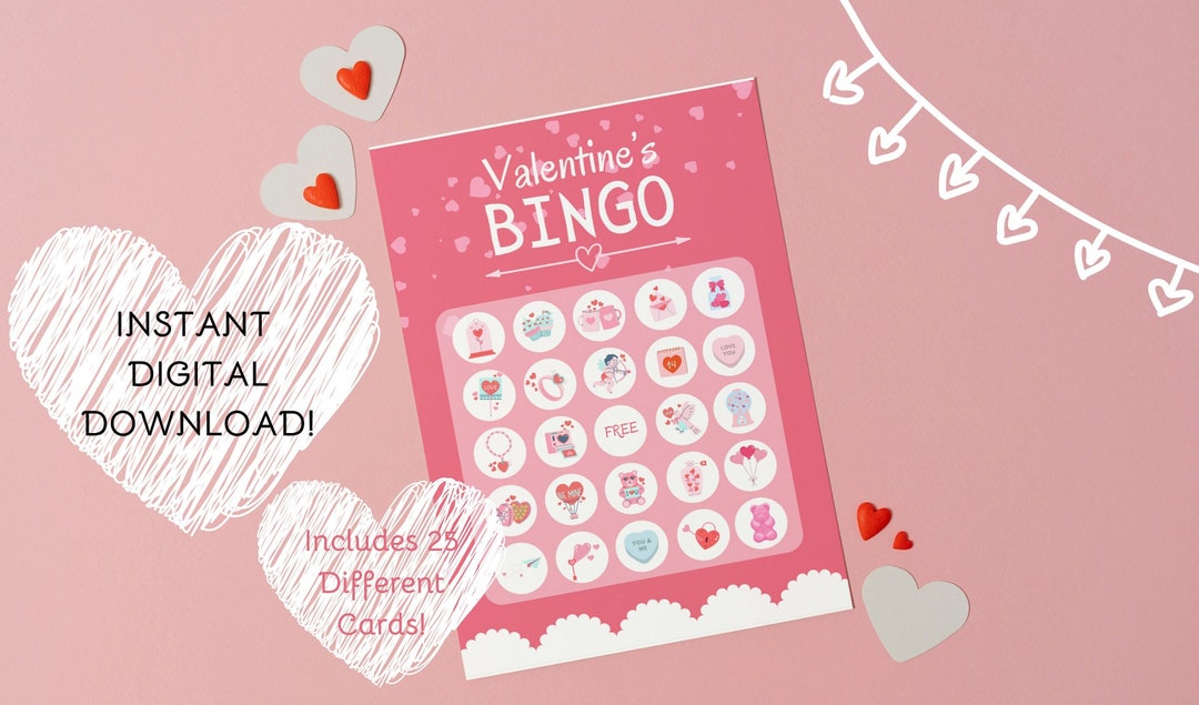 Valentines-galentines-bingo-printable-classroom Party Games-homeschool ...