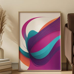 Colorful Abstract Flow Art – Modern Digital Print for Home Decor – Instant Download