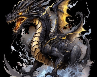 Iron-on image; iron-on motif, dragon
