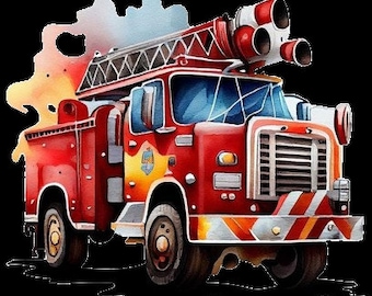 Iron-on transfer; iron-on motif, fire department