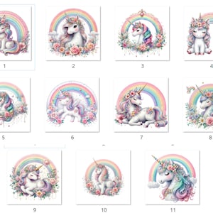 Bügelbild; Bügelmotiv, Einhorn, Regenbogen