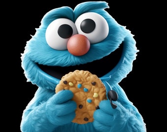 Bügelbild; Bügelmotiv, Krümelmonster, Cookie