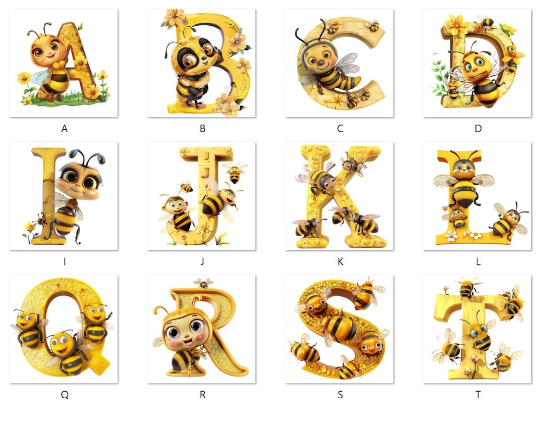 Iron-on Image; Iron-on Motif, Alphabet, Bees, Letters - Etsy