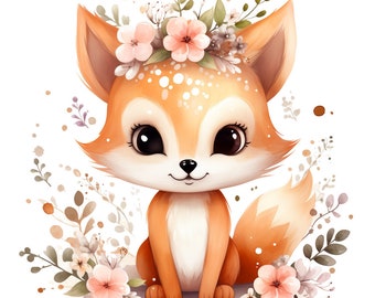 iron-on patch; Iron-on motif, fox, cute