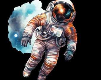 Iron-on transfer; iron-on motif, astronaut, space