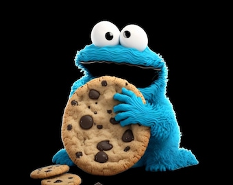 Bügelbild; Bügelmotiv, Krümelmonster, Cookie