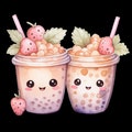 iron-on patch; Iron-on motif, bubble tea product logo