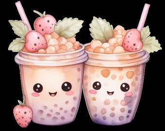 iron-on patch; Iron-on motif, bubble tea