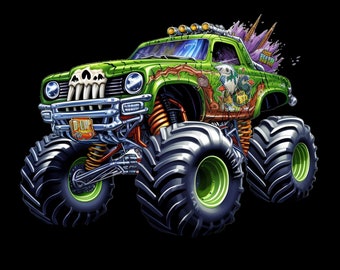 Iron-on transfer; iron-on motif, monster truck