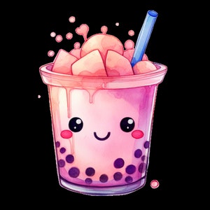 Bügelbild; Bügelmotiv, Bubble Tea, Trinken