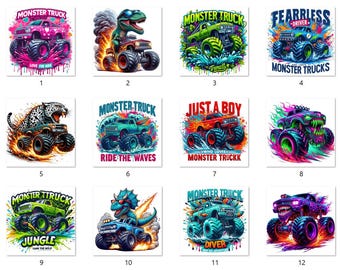 Iron-on transfer; iron-on motif, monster truck, colorful