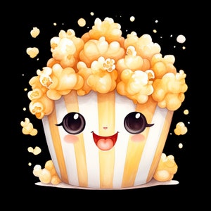 Stryköverföring; strykmotiv, popcorn, mat, roligt