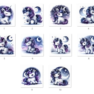 Iron-on image; iron-on motif, winter, unicorn, night, unicorn