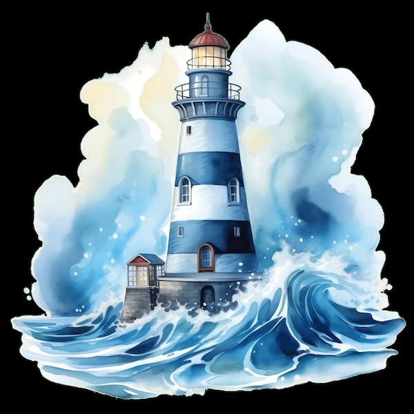 iron-on patch; Ironing motif, lighthouse