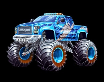 Iron-on patch; iron-on motif, monster truck