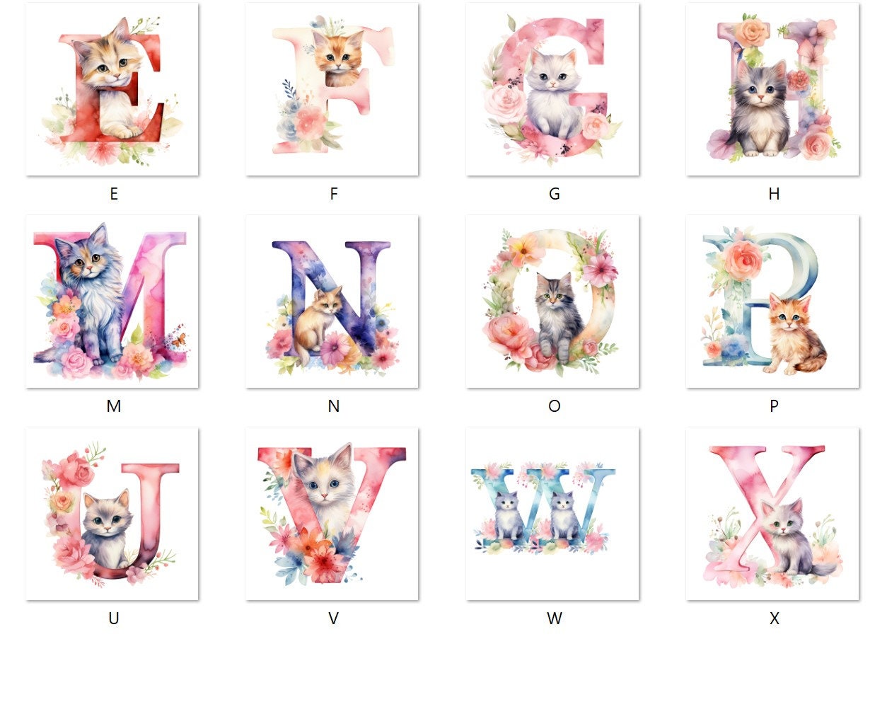 Iron-on Image; Iron-on Motif, Alphabet, Cat, Letters - Etsy