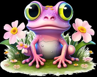 Bügelbild; Bügelmotiv, Frosch, lustig