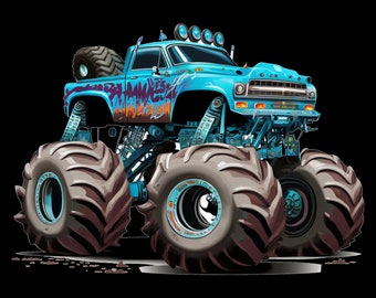 Iron-on transfer; iron-on motif, monster truck