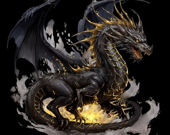 Iron-on image; iron-on motif, dragon