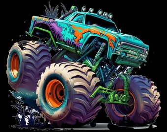 iron-on patch; Iron-on motif, monster truck