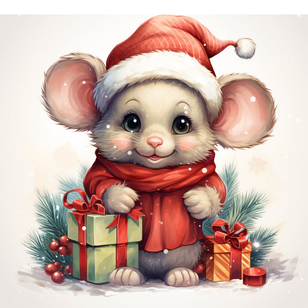 Bügelbild Bügelmotiv Maus Weihnachten Etsy.de