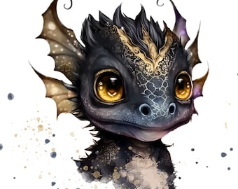 Iron-on image; iron-on motif, dragon