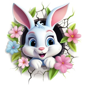iron-on patch; Iron-on motif, bunny, Easter