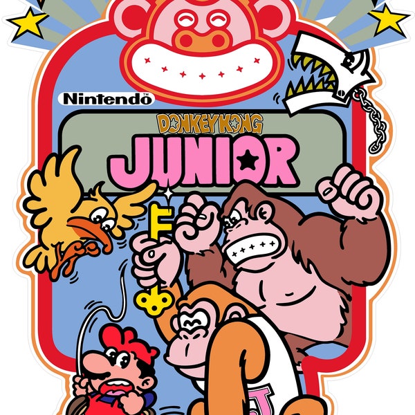 Donkey Kong Arcade Cabinet Graphics - Set of 2