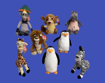 TY Beanie Babies - Madagaskar Charaktere (16-23 cm). Tadelloser Zustand.