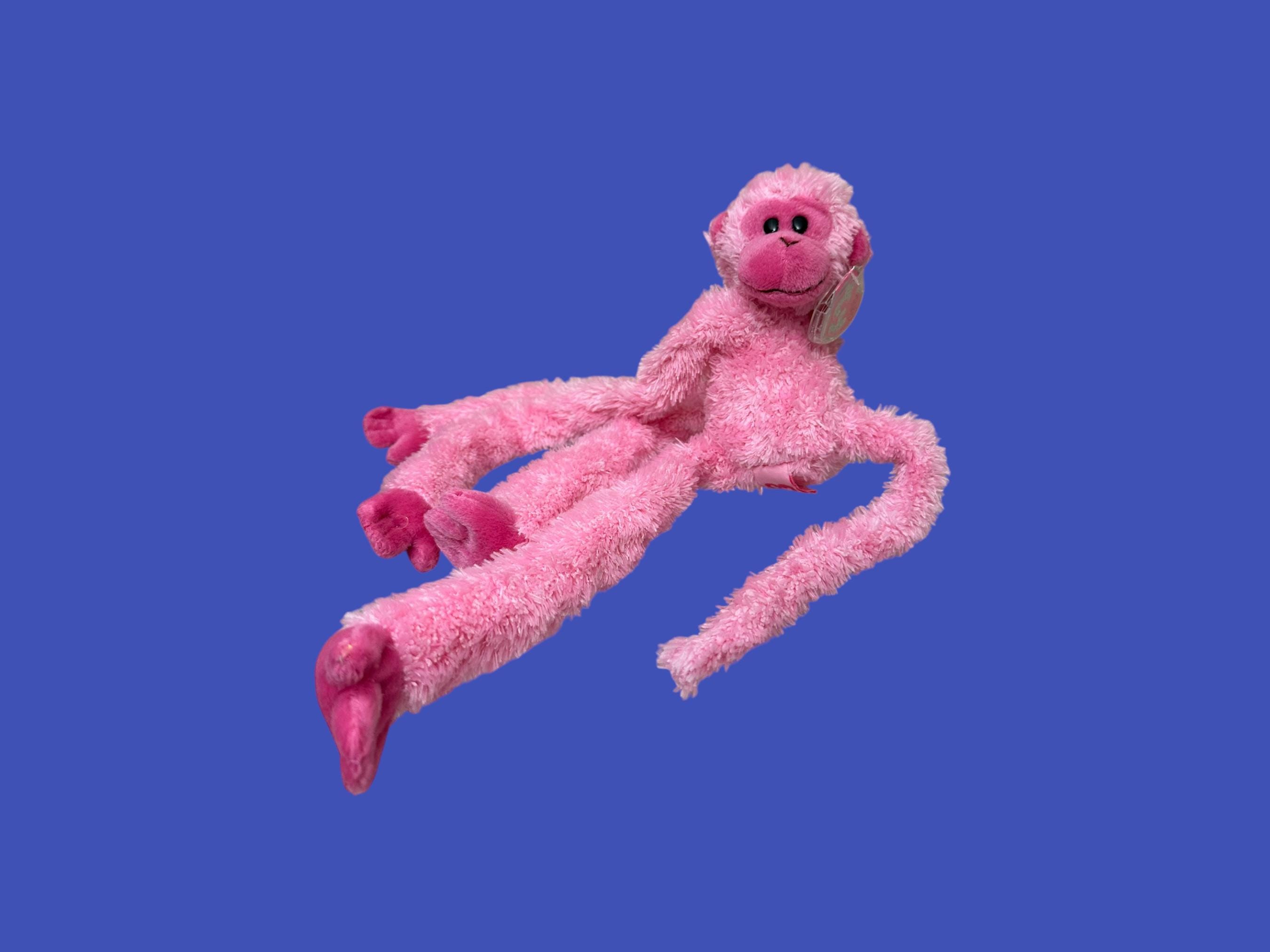 TY Pinkys Squeeze Me! the Light Pink Monkey With Long Arms and