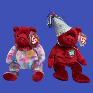 TY Beanie Babies - Happy Birthday Bears JULY (7&quot; and 8.5&quot;)