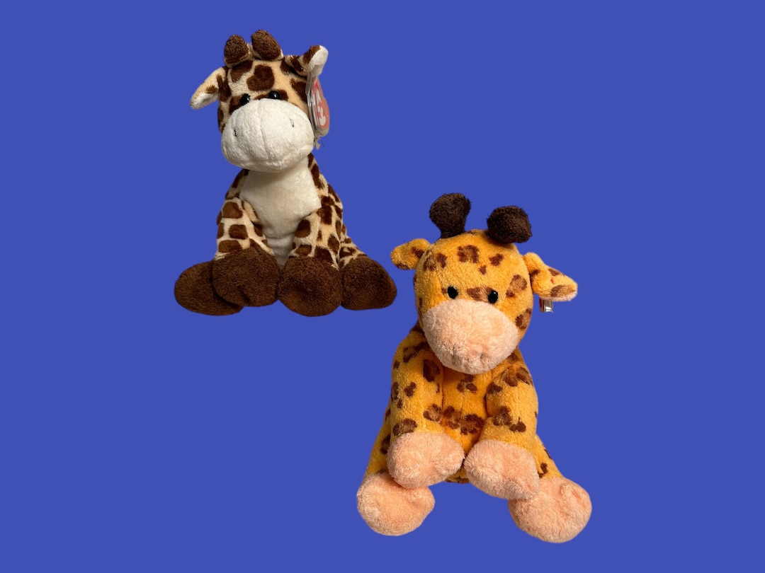 TY Pluffies - Tiptop the Brown & Tan Giraffe and Towers the Orange ...