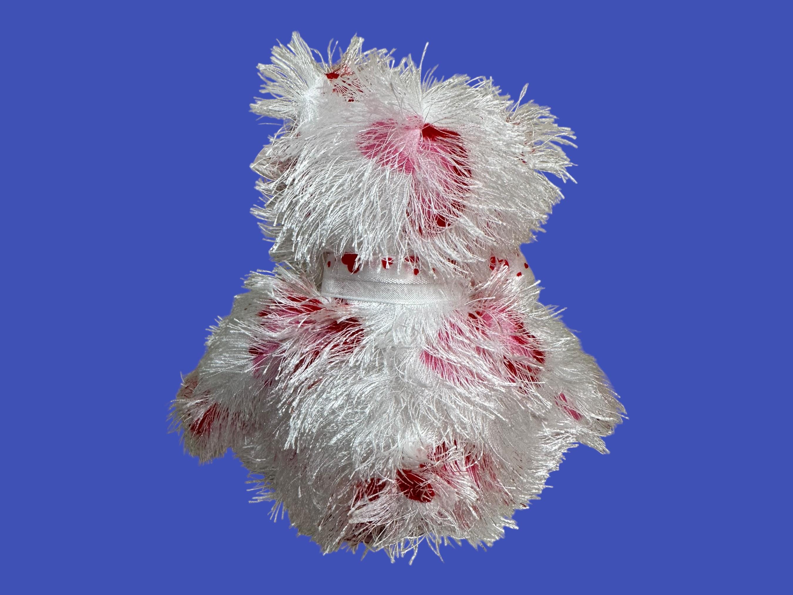 TY Punkies - Lil' Hugz the White Valentine Bear With Red and
